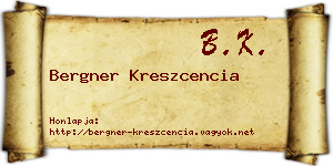 Bergner Kreszcencia névjegykártya